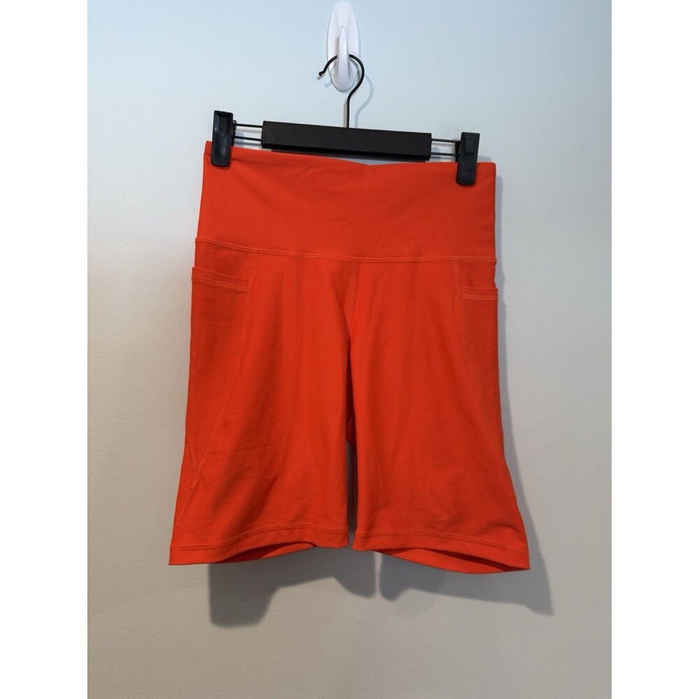Old Navy Active Biker Shorts Womens Medium Powersoft 8" Inseam Pockets Athletic